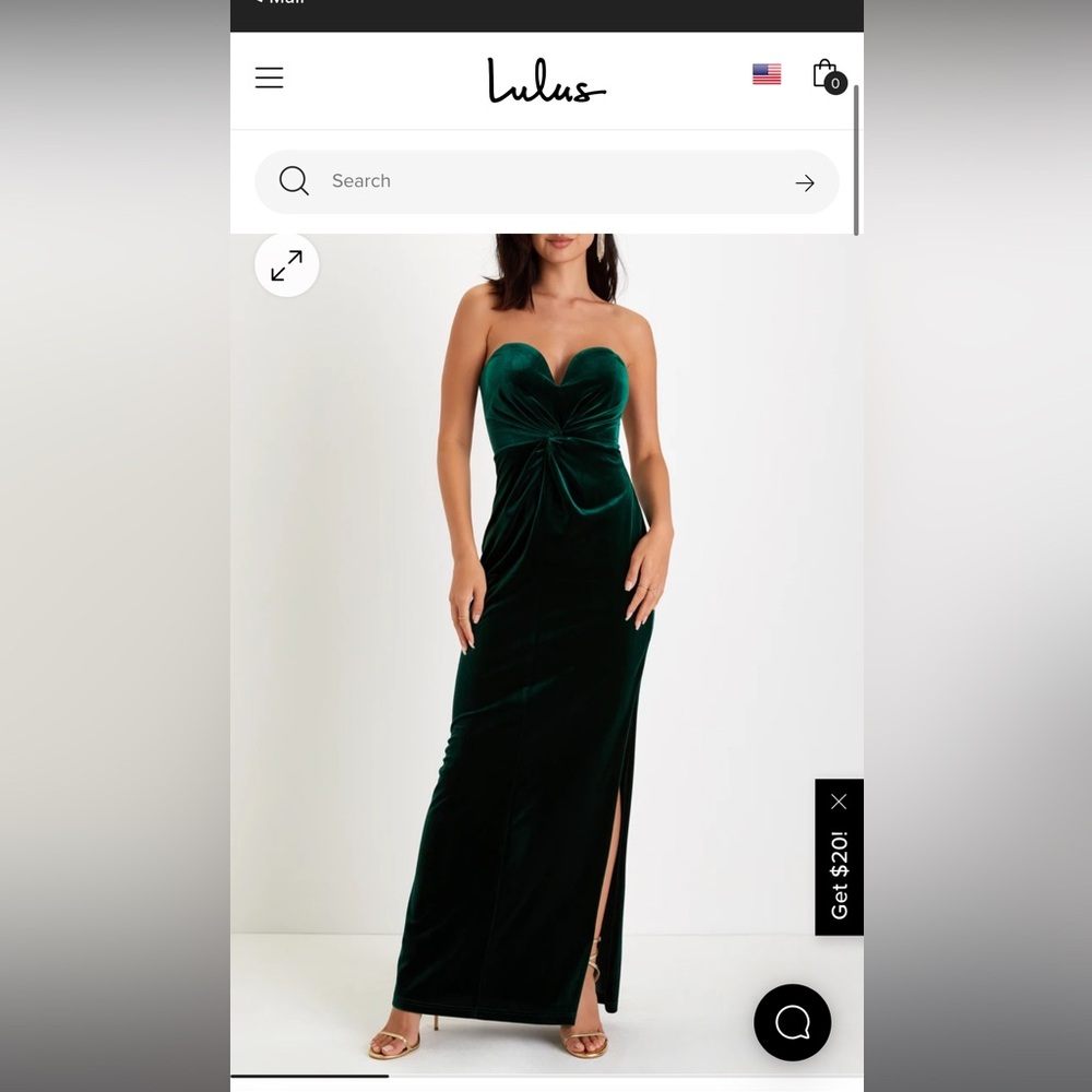 Lulu’s Velvet Emerald Green Dress
